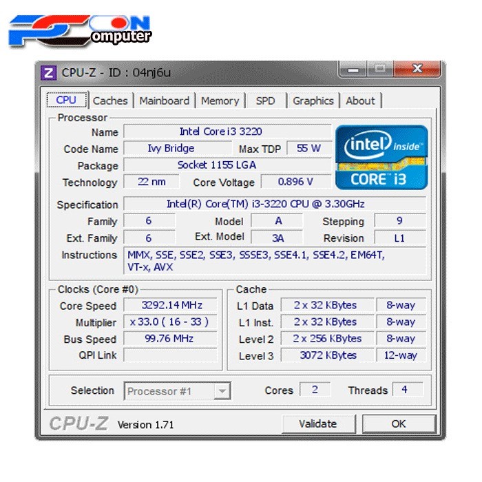 PROCESSOR INTEL CORE I3 3220 3.30GHz