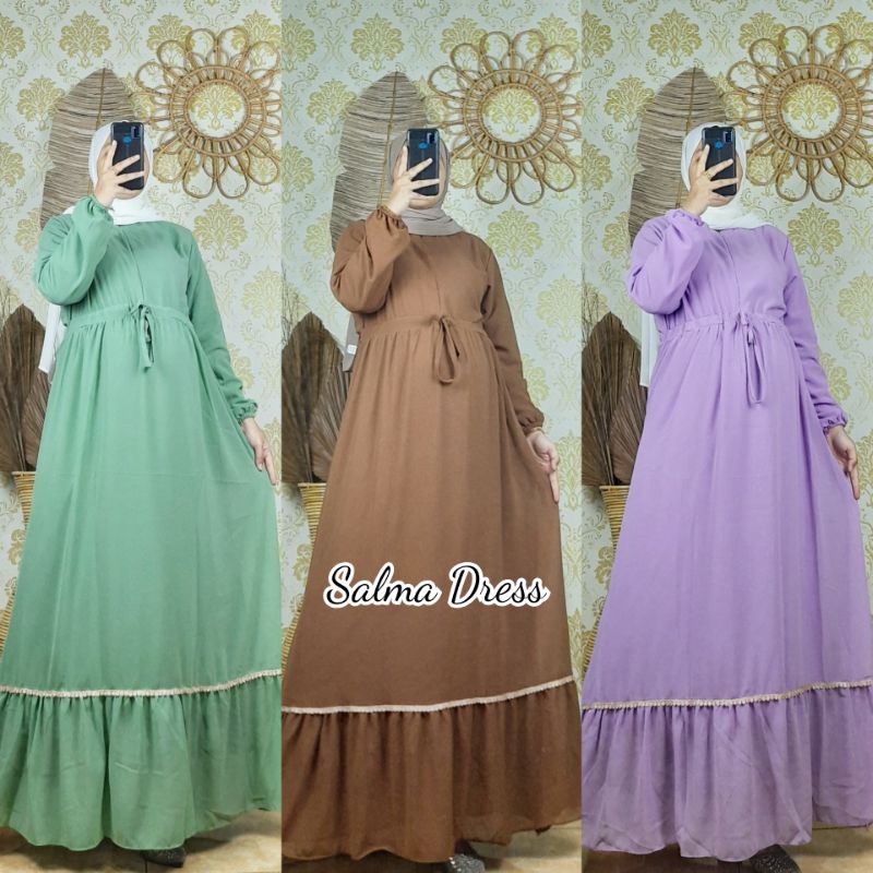salma dress gamis ceruty dress ceruty gamis polos