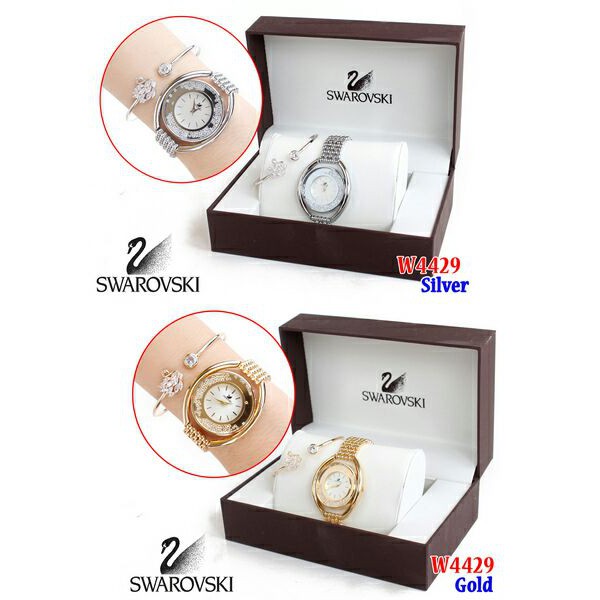 Watch SWAROVSKI Set Gelang W4429 / JAM TANGAN SET FASHION MURAH