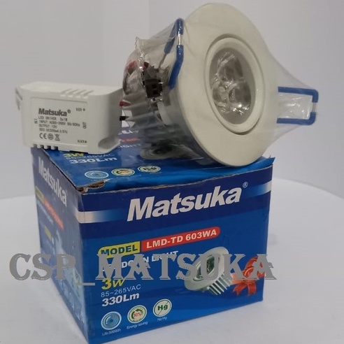 Downligt Led/ Lampu Led Tanam Cahaya Putih dan Kuning Matsuka LMD603 WA-P/K