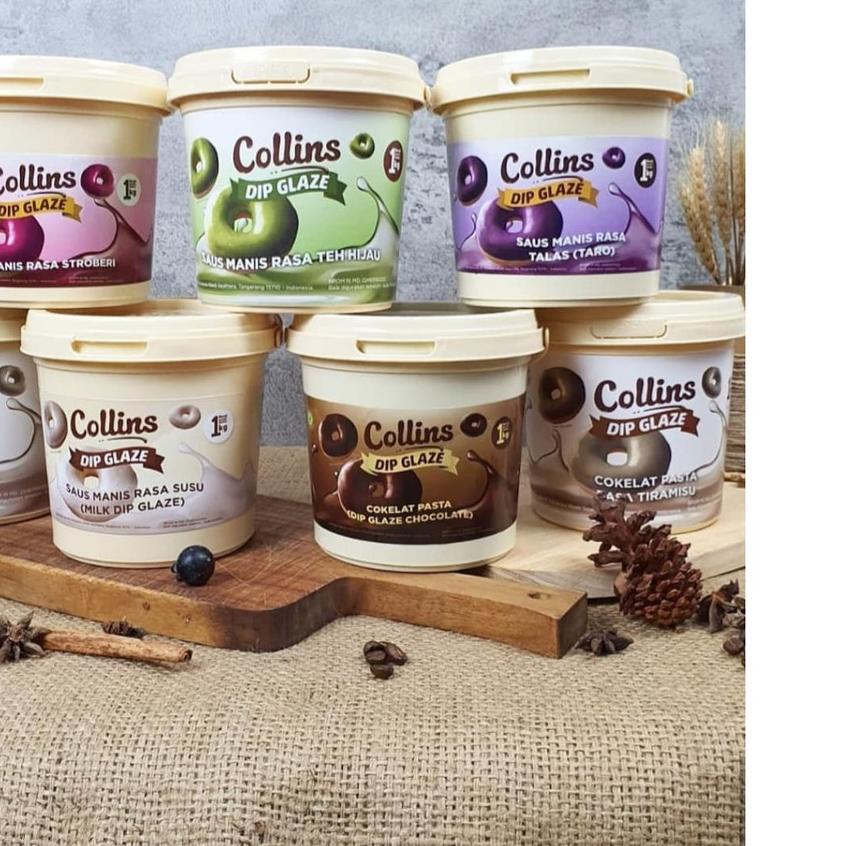 

5.5 MALL Collins Dip Glaze 1kg - Dipping Coklat HALAL Topping Donat Pisang Nuget