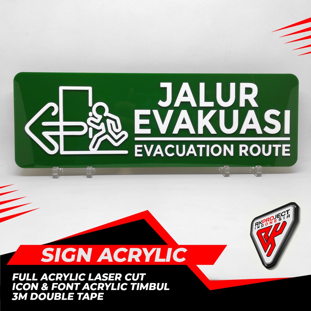 

PAPAN INFORMASI SIGN BOARD AKRILIK ACRYLIC JALUR EVAKUASI