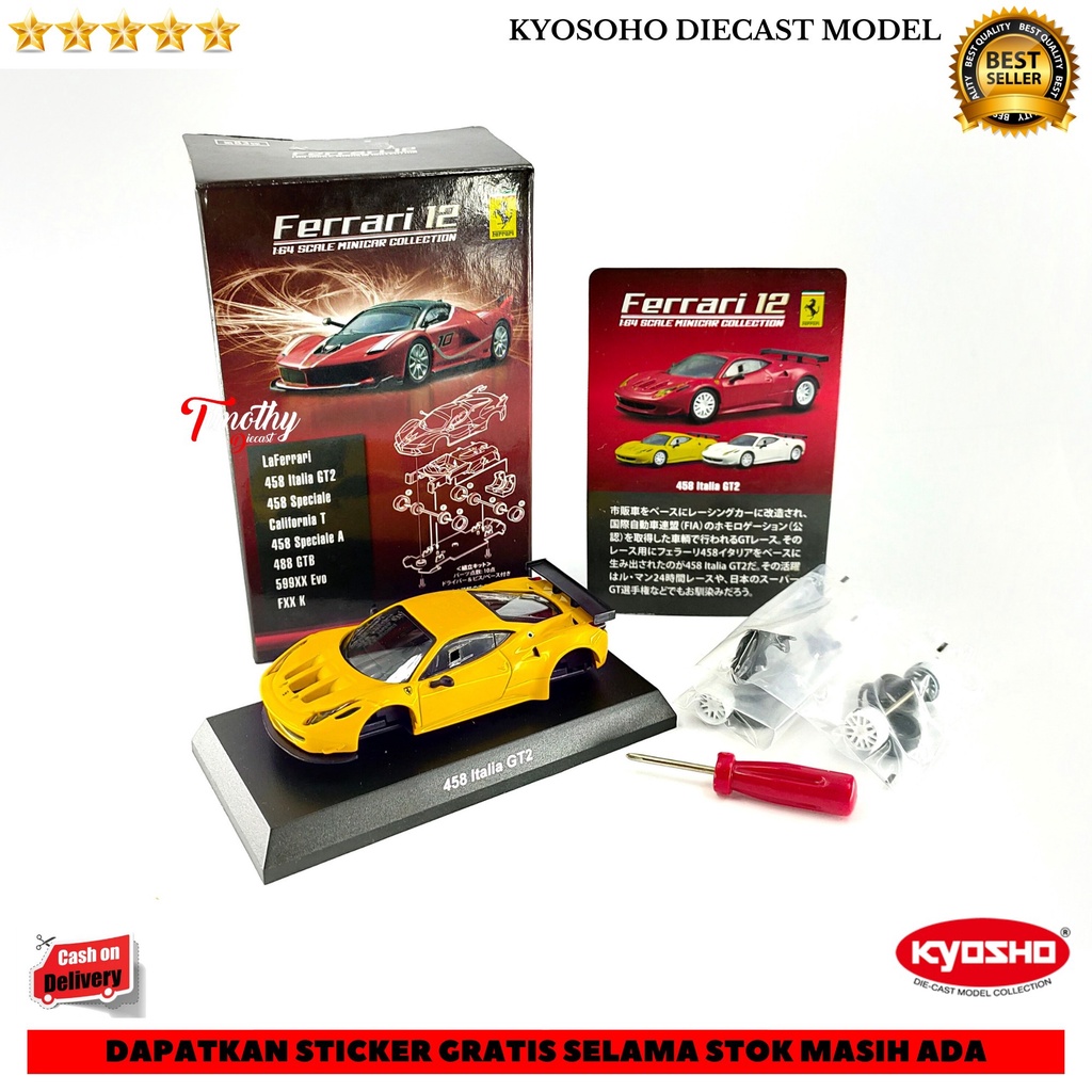 Kyosho Diecast Model Collection Ferrari 458 Italia GT2 Kuning