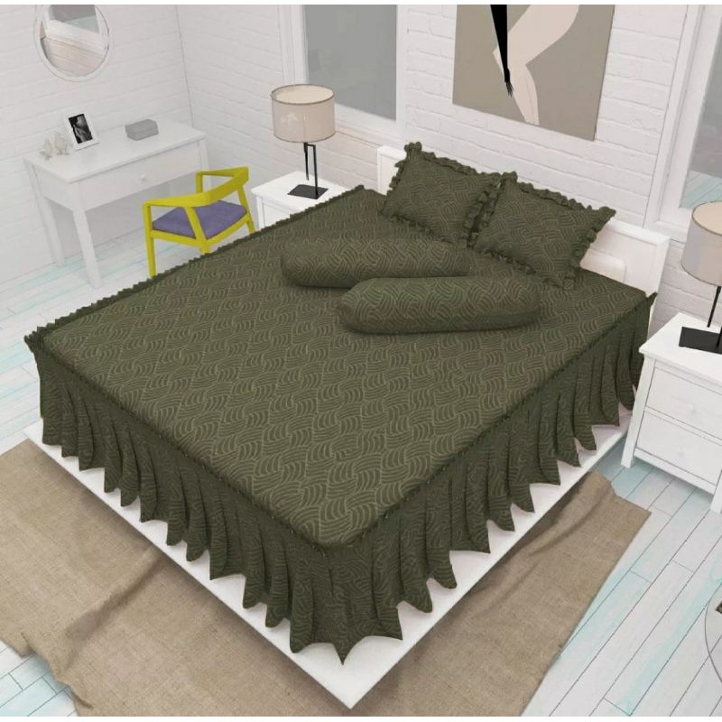 Sprei Rumbai Lovella King B2 180 x 200 - ARMY - Seprai Lembut, murah dan tidak mudah luntur