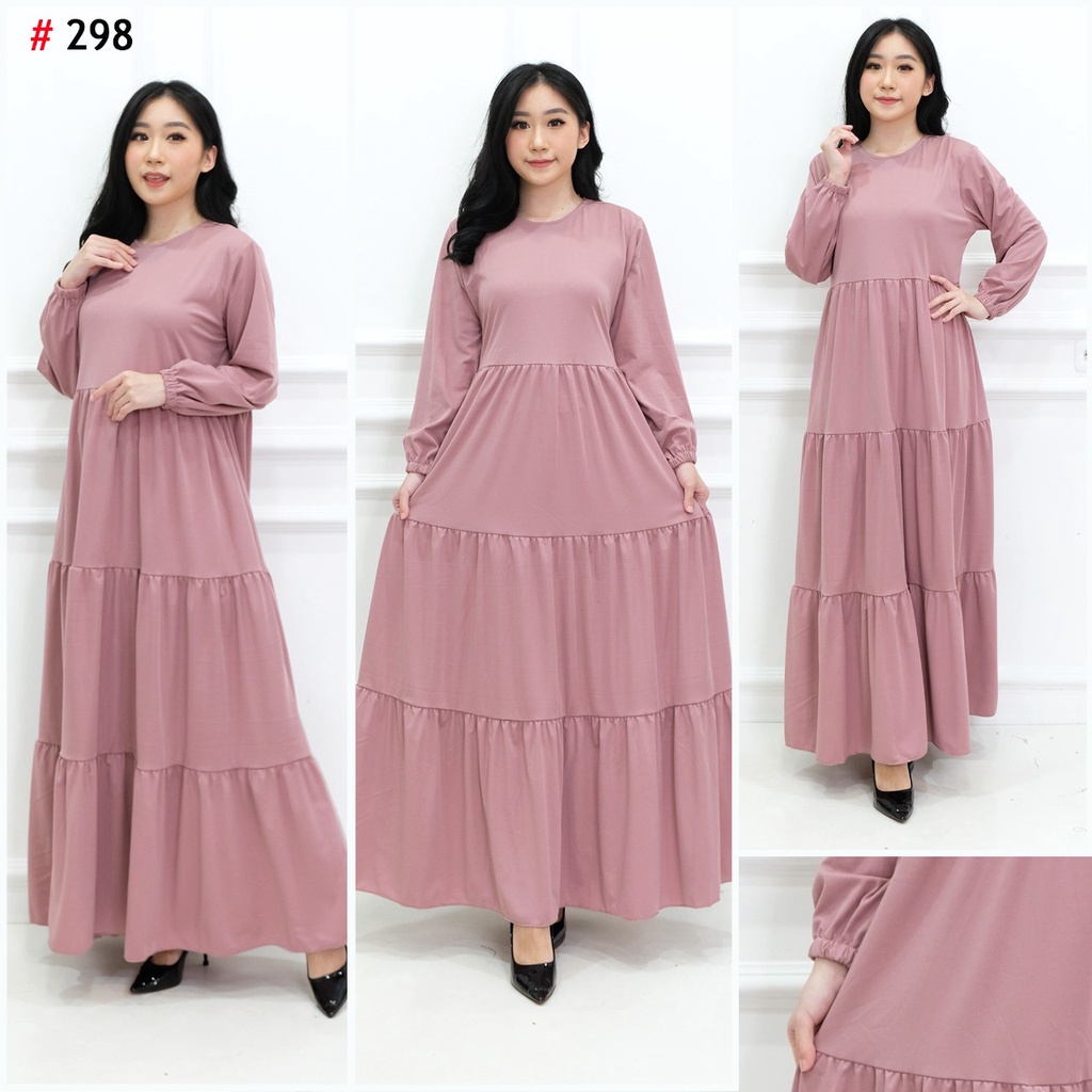 FWR - KOREAN LONG DRESS / DRESS MUSLIM WANITA / GAMIS PANJANG 298