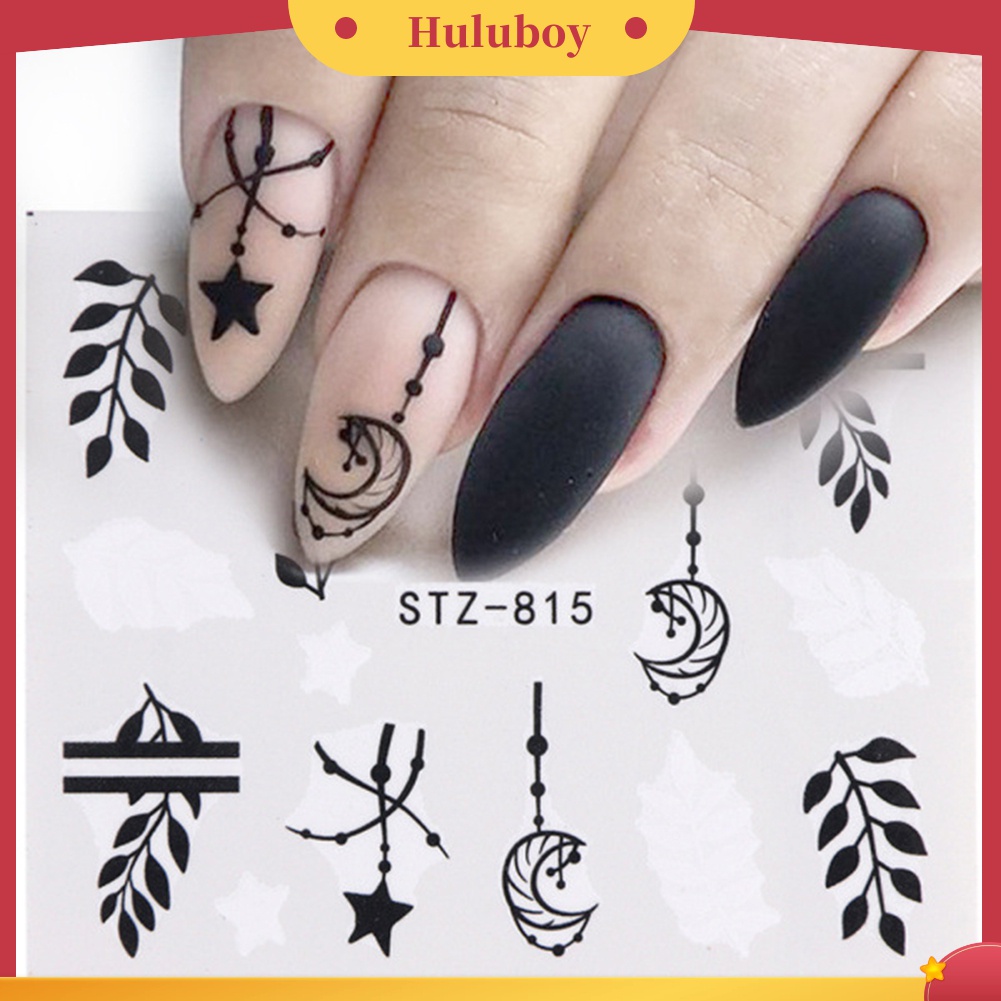 Huluboy Huluboy♡ Stiker Kuku 3D Motif Daun / Bunga Mawar / Hewan Untuk Dekorasi Manicure / Nail Art DIY