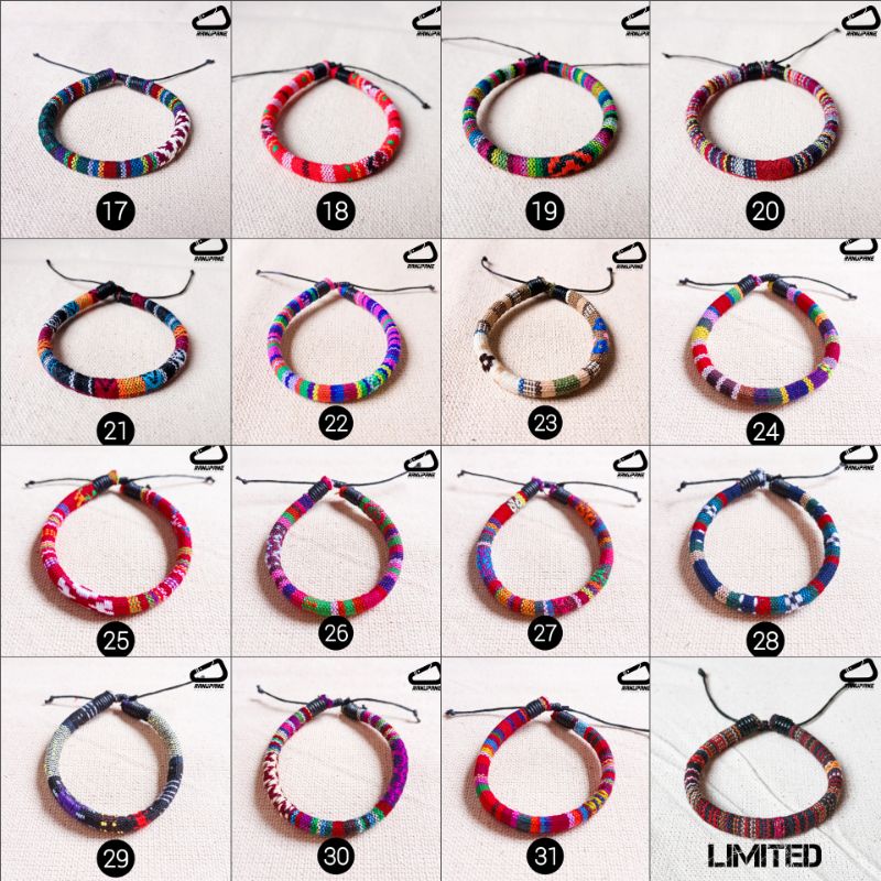 Gelang Tenun Etnik Songket Gelang khas Lombok Motif Unik Gelang Vintage Etnik Etnic Pendaki Gunung Pria Wanita-3