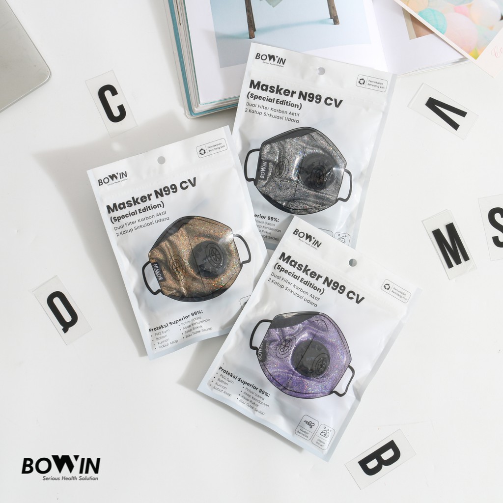 Bowin Masker N99CV - SPECIAL EDITION (Masker Kain / Masker Filter)