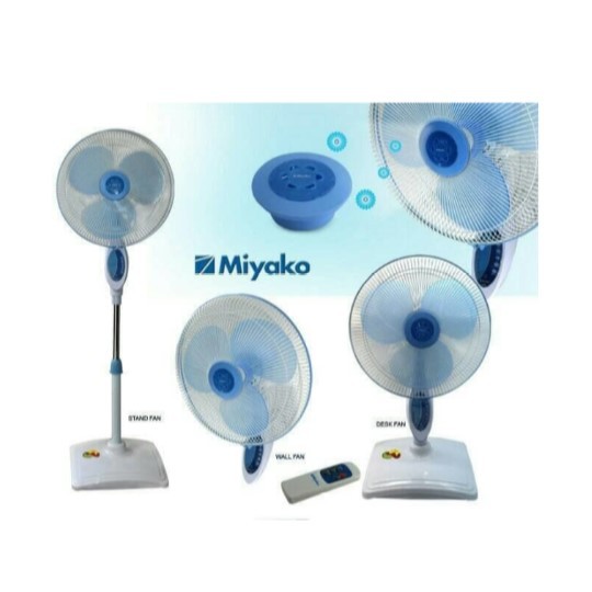 Miyako Kipas Angin Berdiri 16&quot; Remote 3in1 (Stand Wall Desk) TJR-101