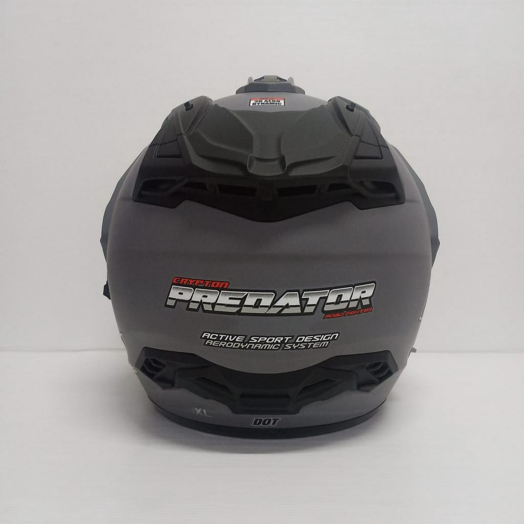 HELM HALF FACE NHK PREDATOR CRYPTON SOLID DIM GREY DOFF DOUBLE VISOR