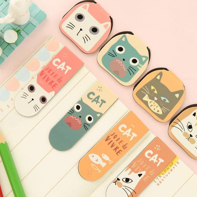 

BEST SELLER Cat Magnet Bookmark / Pembatas Buku / Klip Kertas TERJAMIN