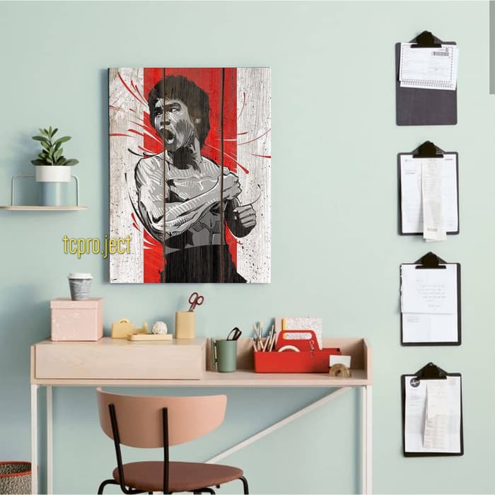 POSTER BRUCE LEE - HIASAN DINDING - POSTER KAYU