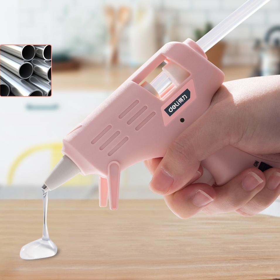 

9J0 Deli Hot Melt Glue Gun/Lem Tembak 20W Warna Biru/Pink Gratis 10 Lem DL39002X /Alat Perkakas 79 (Terlaris)