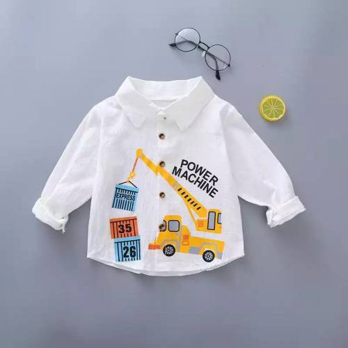 KEMEJA ANAK LUCU USIA 2-5TH  KID POWER MACHINE HEM ANAK LAKI LAKI // ATASAN BAJU ANAK COWOK PREMIUN