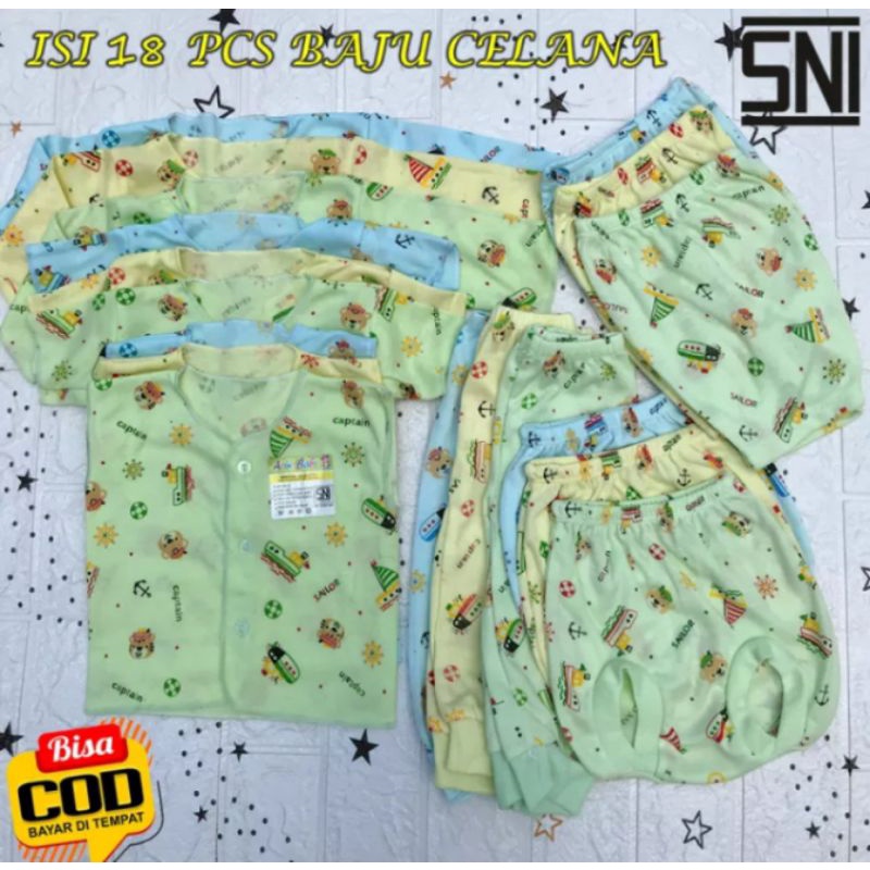 Paket 18pcs Baju Bayi SNI Arini Baby mix warna