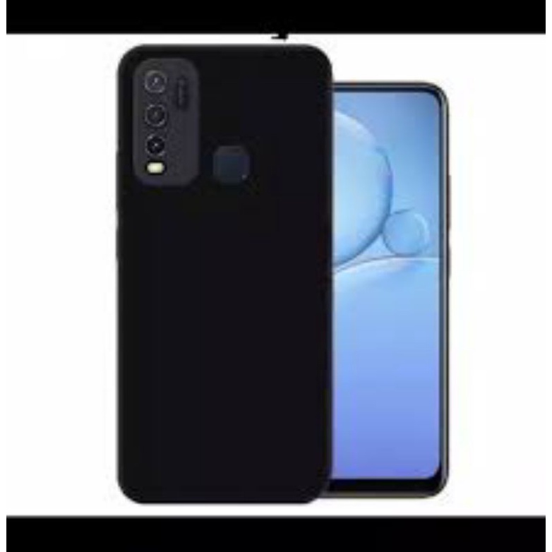 Premium Soft Case Black Matte HP Vivo Y30 / Y50 Casing Silikon Slim Blackmatte Hitam Polos Murah