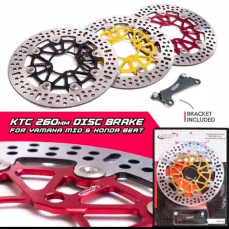 PIRINGAN cakram disc brake KTC bulat floating tengah bahan CNC mio /beat  lebar 260MM