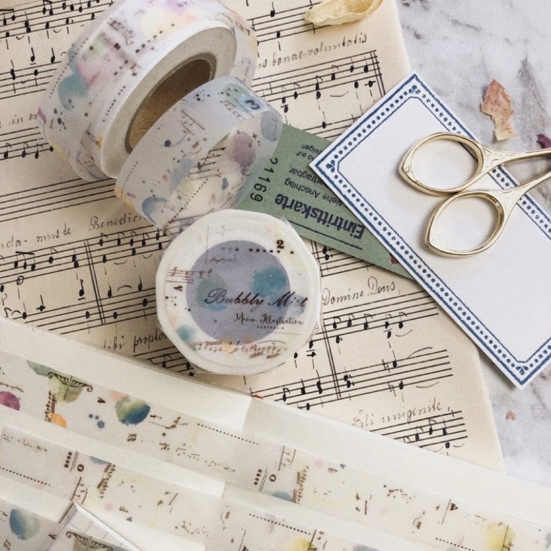 

Meow Illustration Bubble Mist Washi Tape