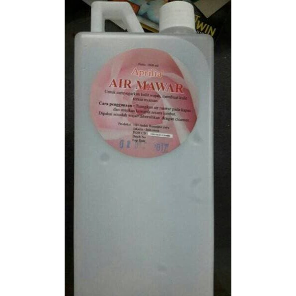 Toner wajah pembersih penyegar pengencer masker kulit muka APRILIA AIR MAWAR BPOM 1 LITER