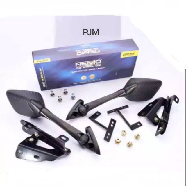 Paket Spion R25 Tangkai Panjang + Breket Serpo + Mur Anti Jebol Buat Nmax Old/Nmax New/lexi
