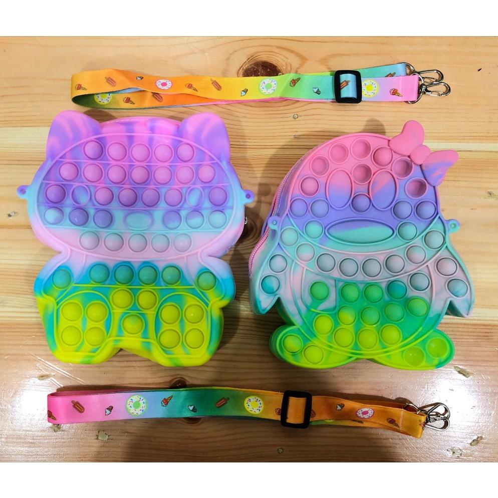 Tas Pop It Led Anak Perempuan Bisa Muat Hp / Tas Anak Sling Bag Pop It Led Perempuan Pop It Import [