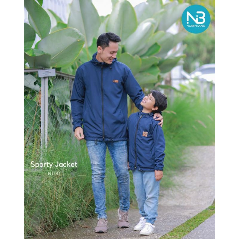SPORTY JACKET BOY MAN  NUBI ORI BY NUBINTANG/COUPLE JAKET ANAK DAN AYAH-Navy