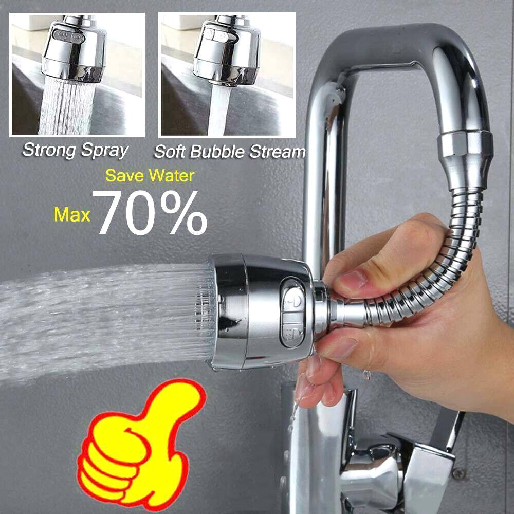 Tap Putar Atas Rotatable Sprayer Hemat Air Saringan Wastafel Dapur Faucet Extender