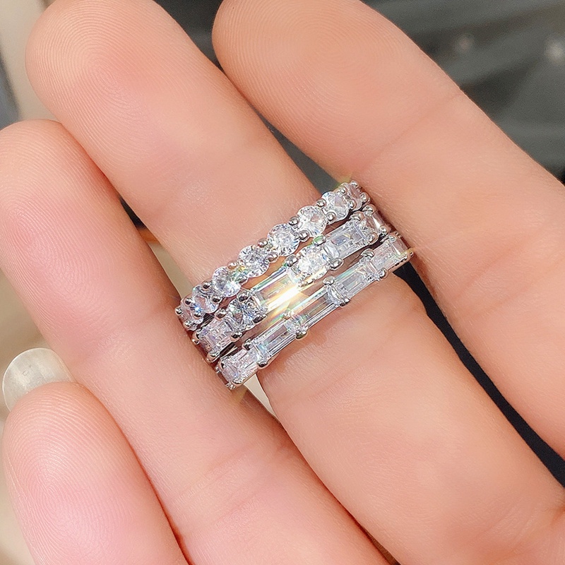 Cincin Kristal Cubic Zirconia Serbaguna Untuk Aksesoris Pengantin Wanita