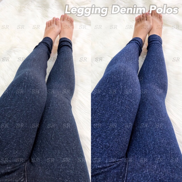 Legging Jeans Legging Import Wanita Denim Polos Panjang Basic Stretch