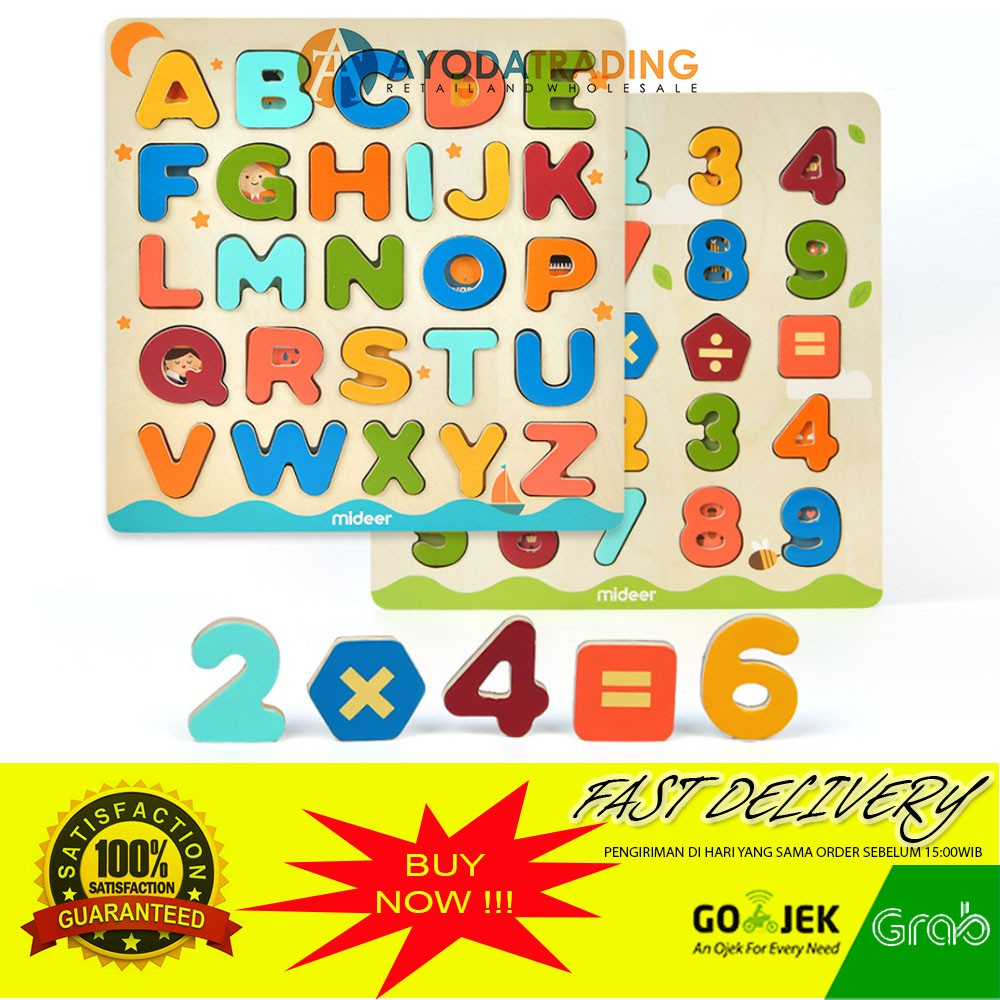 Mideer Wooden Alphabet Numbers Magnetic