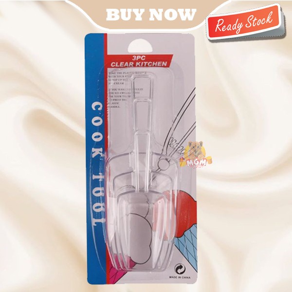 Sendok Skop Es Batu Clear Scoop set3 Beras permen Candy ice cube