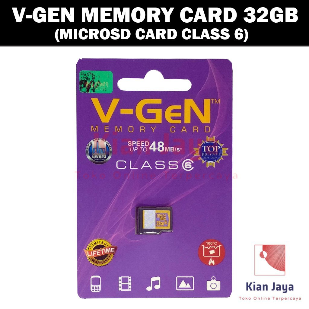 V-GEN 32 GB - Kartu Memori Microsd Card Vgen 32GB Class 6 Original Garansi Seumur Hidup Memory Hp Micro SD