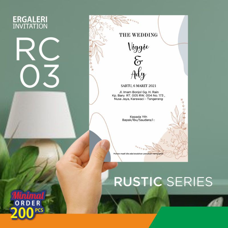 

undangan pernikahan rustic elagan 2021 New