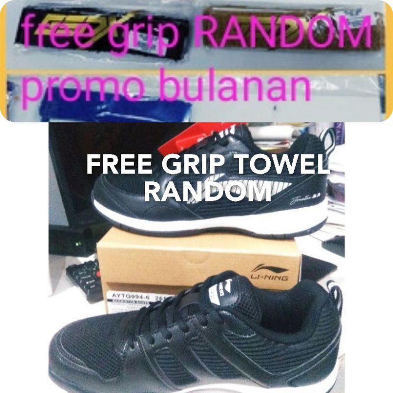 free grip towel random TERBARU SEPATU BADMINTO LINING ATTACK G7 BLACK/WHITE