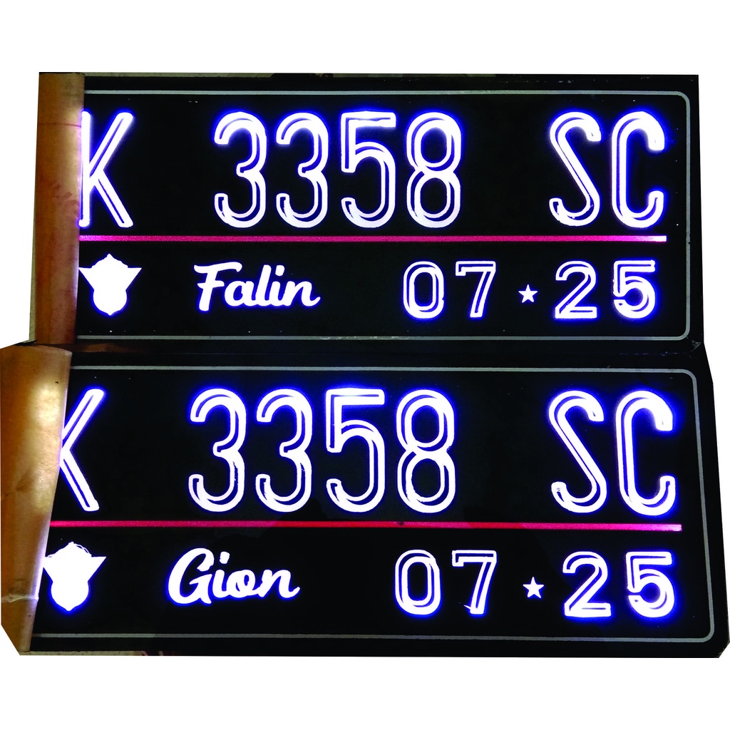 Plat nomor motor variasi lampu led