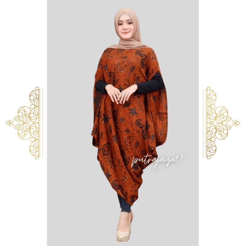 Kaftan Batik Wanita Modern Baju Kondangan Wanita Kaftan Premium SOGAN WAHYU 1