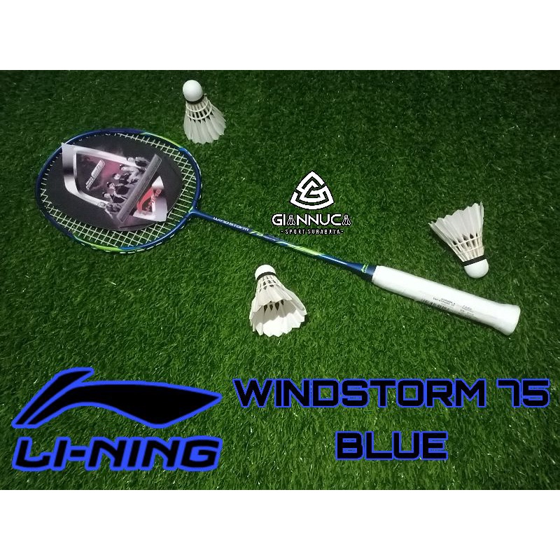 ➻ Raket LI NING WINDSTORM 75 BIRU-HIJAU ~> ASIA Premium. Grade ORI ✾