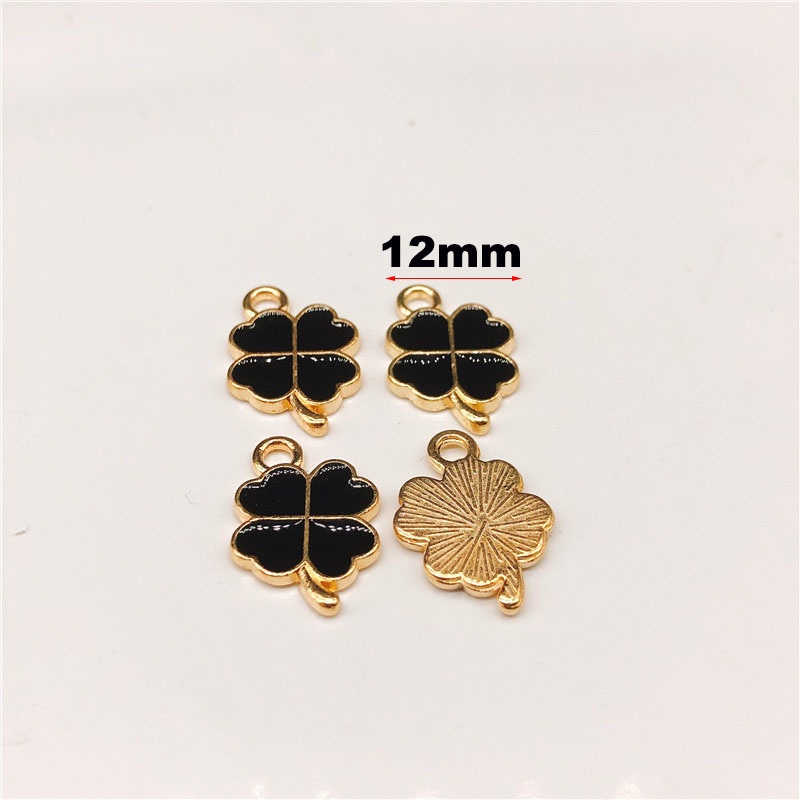 4pcs Liontin Bunga Enamel Charms Dripping Oil Charmping DIY Untuk Membuat Perhiasan