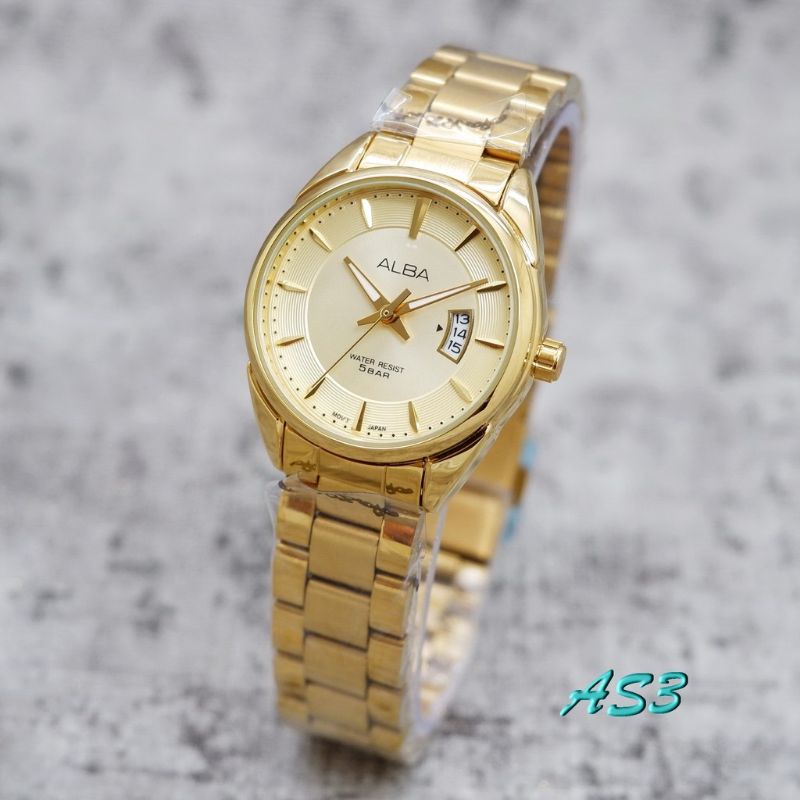 Jam Tangan Wanita Alba 4149 Rantai Date Aktif PREMIUM FREE BATRAI CADANGAN