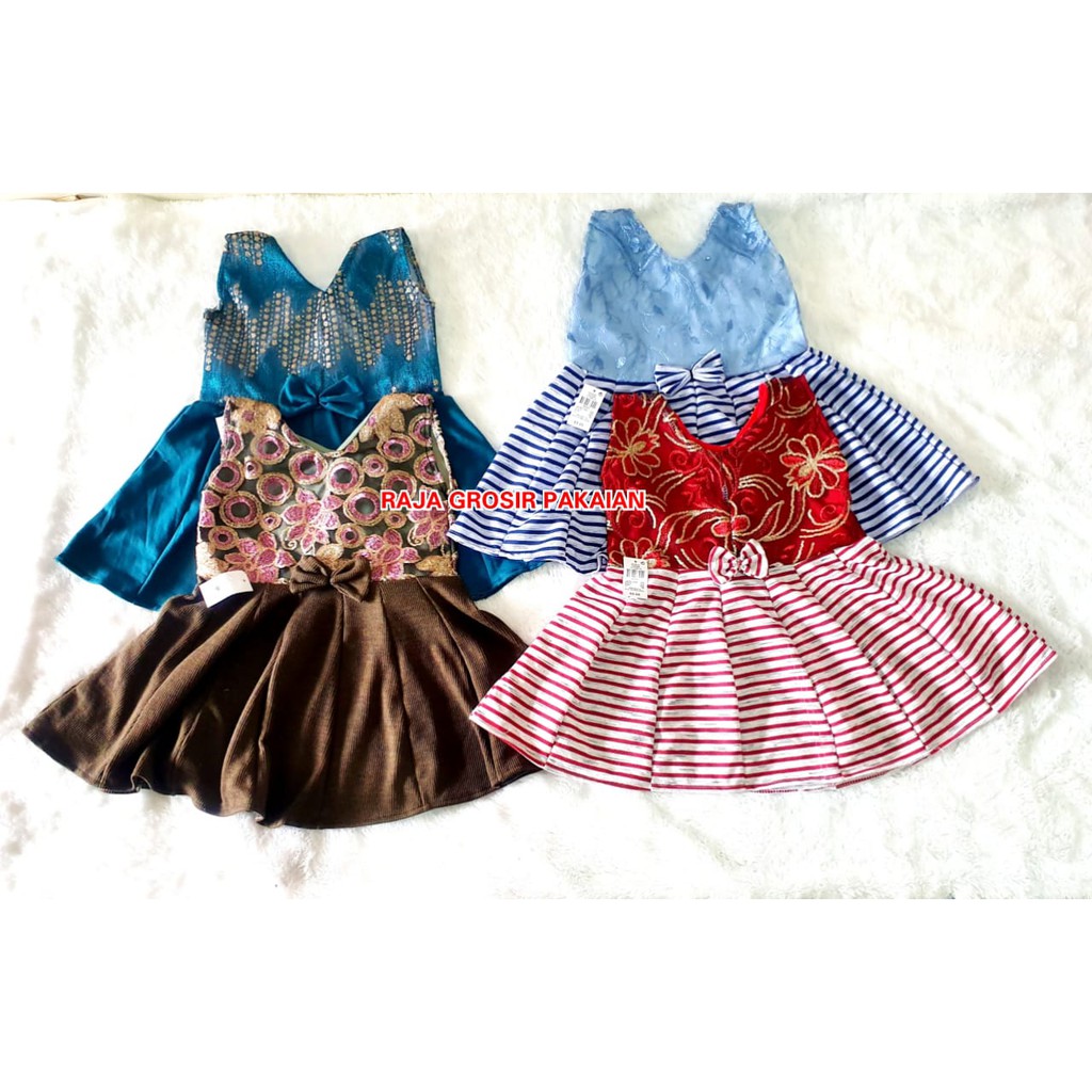 Dress Anak Semi Brukat Model Yukensi Dan Berlengan 1-4 Thn