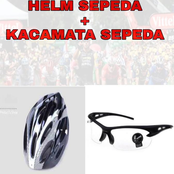 PAKET PERLENGKAPAN SEPEDA KACAMATA + HELM