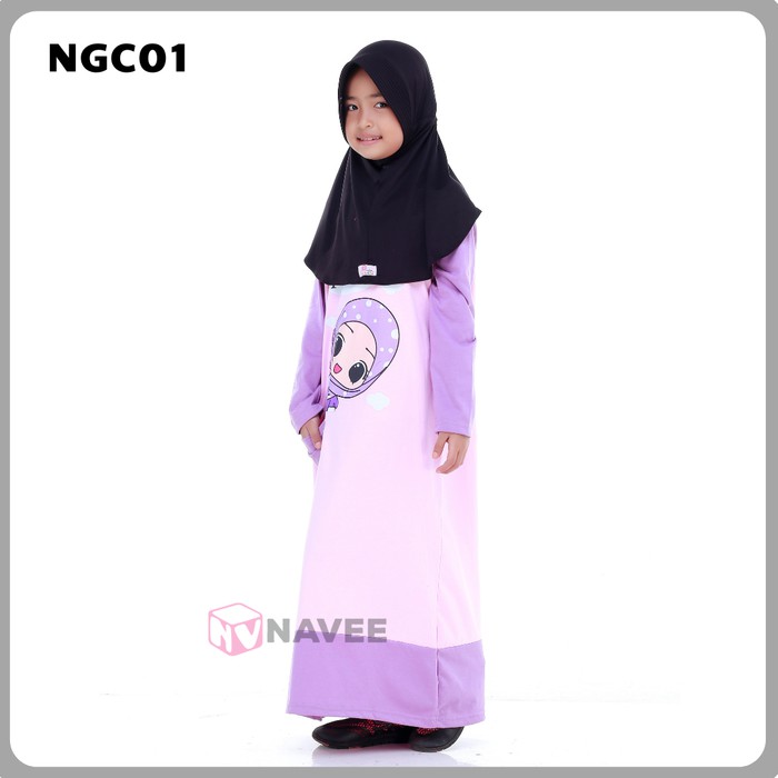 Best Seller.. (7-9Th) Zia Dress /Dress Anak / Gamis Anak /Musli WZ550 Naveekids Baju Muslim Peremp