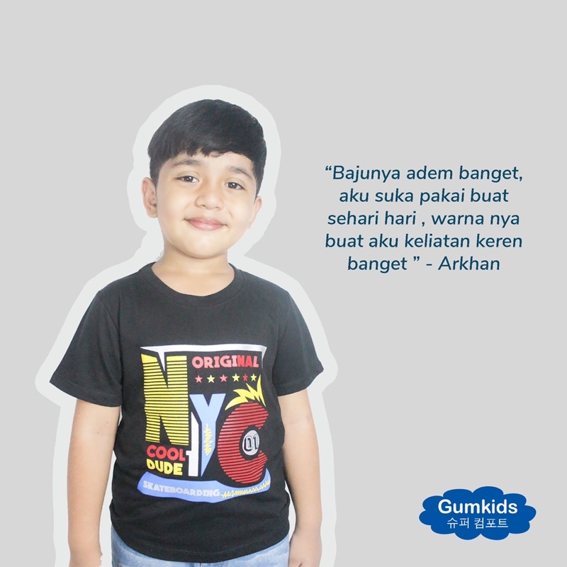 GUMKIDS KAOS ANAK PREMIUM / TSHIRT TEE ANAK / ATASAN BAJU ANAK GOLD &amp; SILVER SERIES