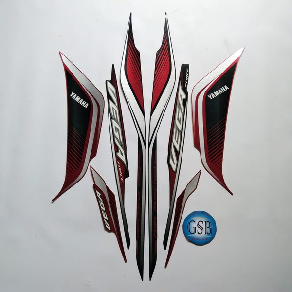 Stiker striping motor Vega force 2019 hitam-merah