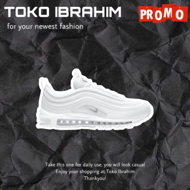 NIKE AIR MAX 97 TRIPLE WHITE WOLF GREY | 100% ORIGINAL