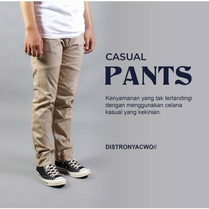  Celana  chino Pria  trend  kekinian bahan Adem Nyaman Katun 