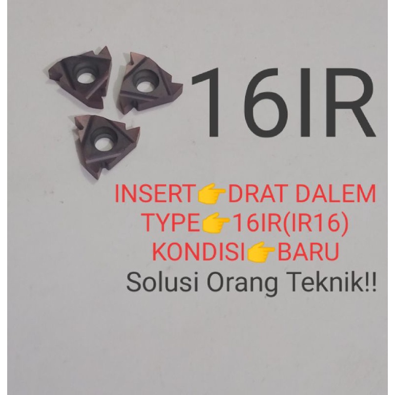 INSERT DRAT DALEM 16IR  INSERT IR16 INSERT BUAT HOLDER MGEHR-16 MATA HOLDER BUBUT MGEHR-16 PAHAT BUB