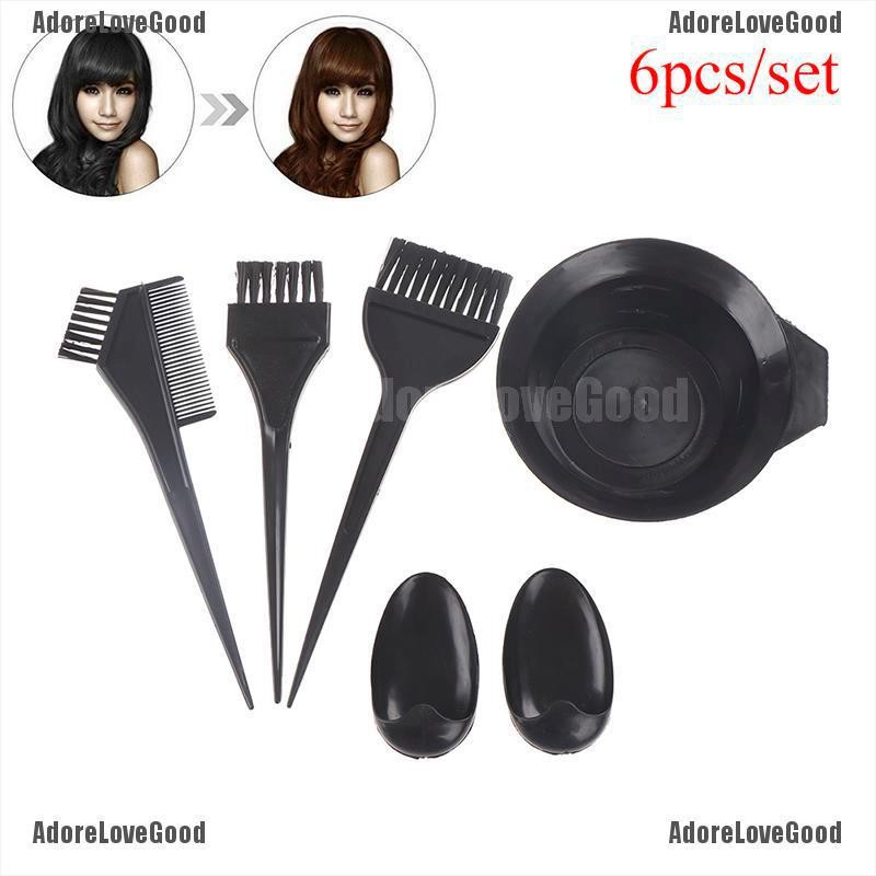 6Pcs Set Mangkuk Sisir  Cat  Warna Bahan Plastik untuk 