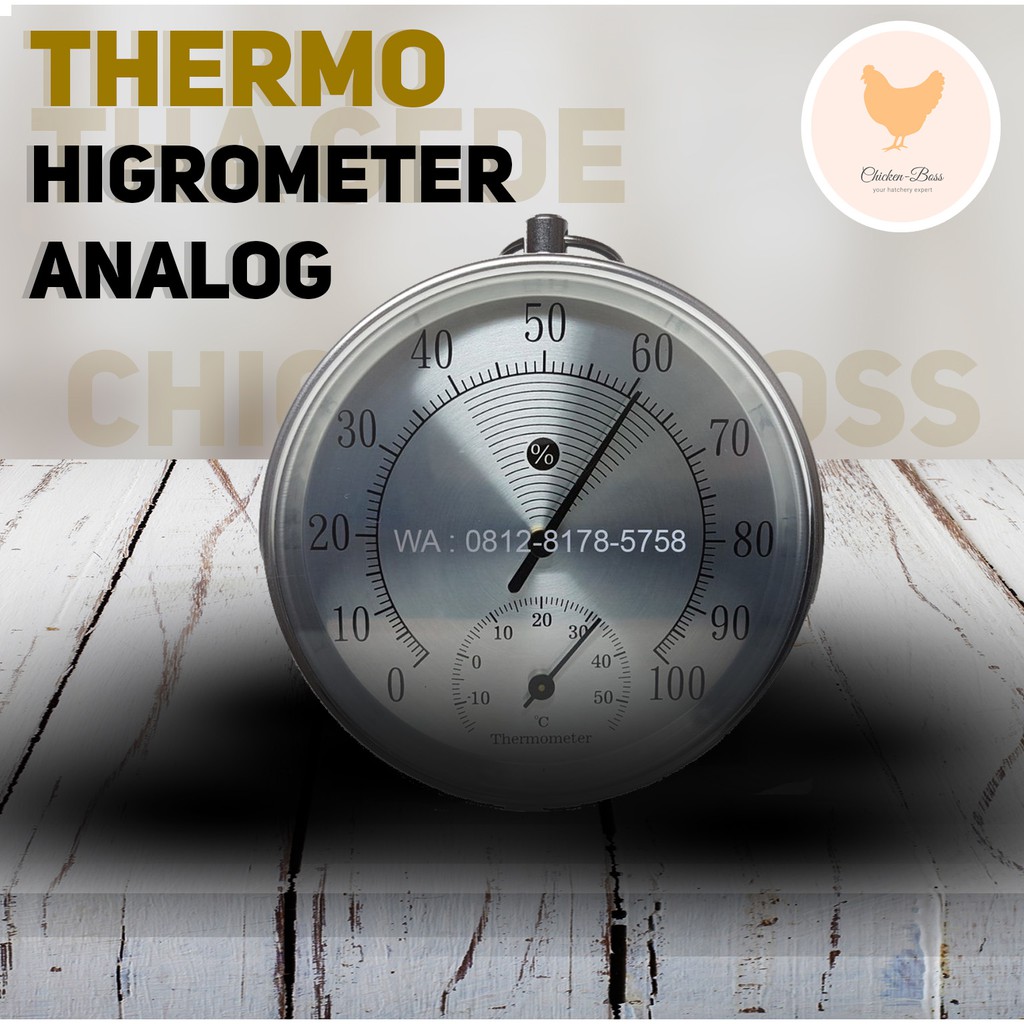 Termometer Higrometer Thermometer Hygrometer Analog untuk Mesin Tetas Telur Ayam Burung Puyuh Bebek