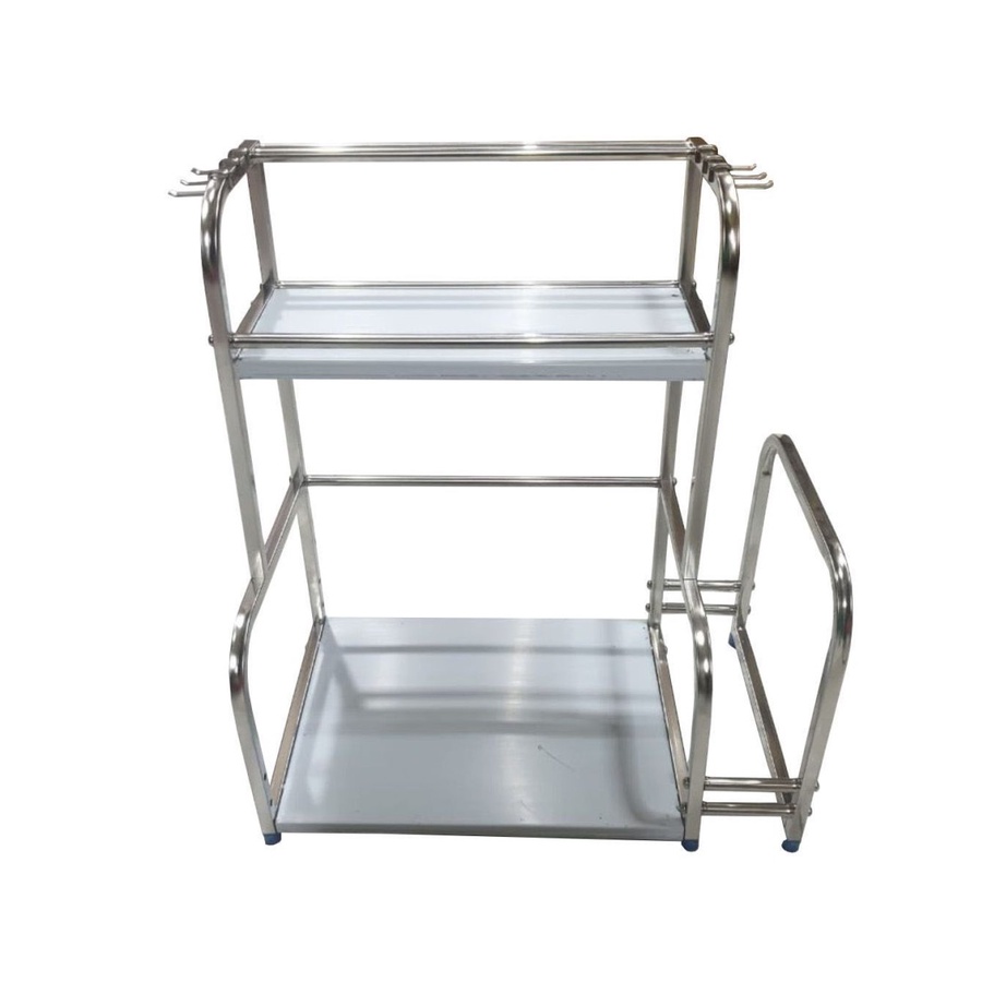 Queen_Fashions Rak Bumbu Dapur Masak Serbaguna Susun Stainless Steel Rack Penyimpanan Multifungsi